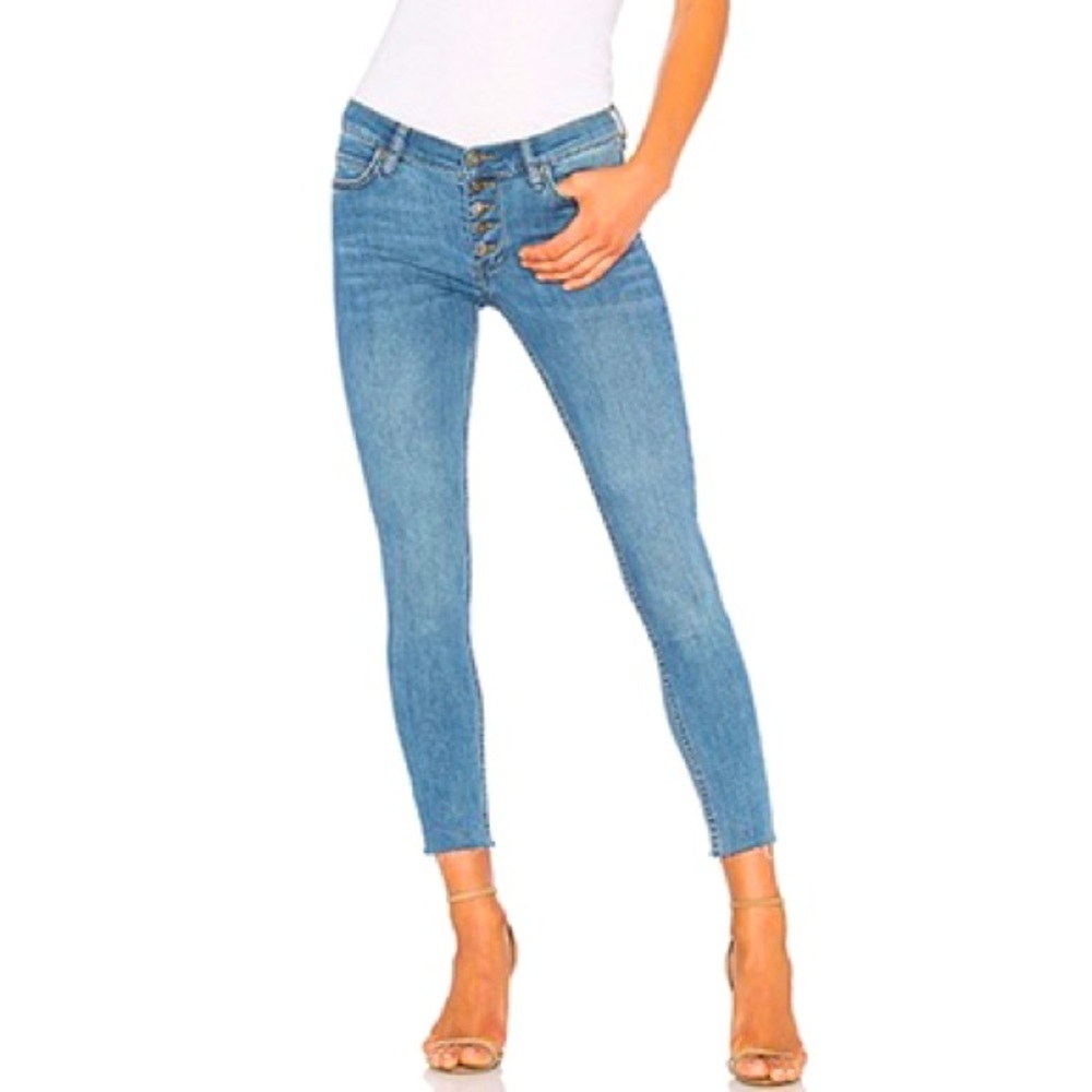 NWT Free People Reagan Crop raw hem Jeans